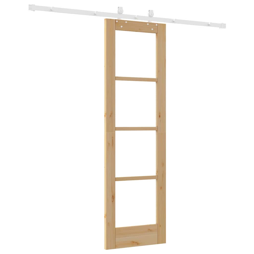Schiebetür Natur 61 x 198,5 cm Solid Pine Wood and Glass