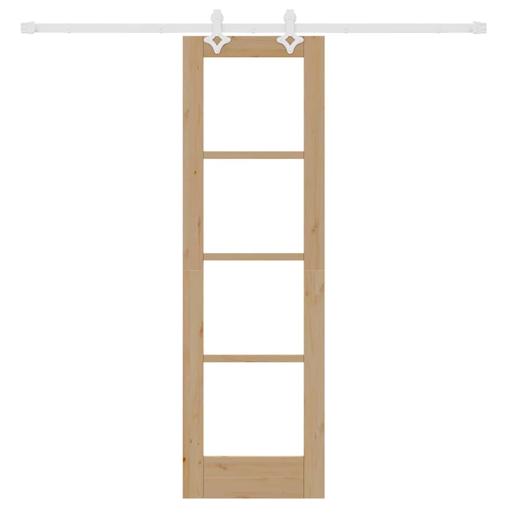 Schiebetür Natur 61 x 198,5 cm Solid Pine Wood and Glass