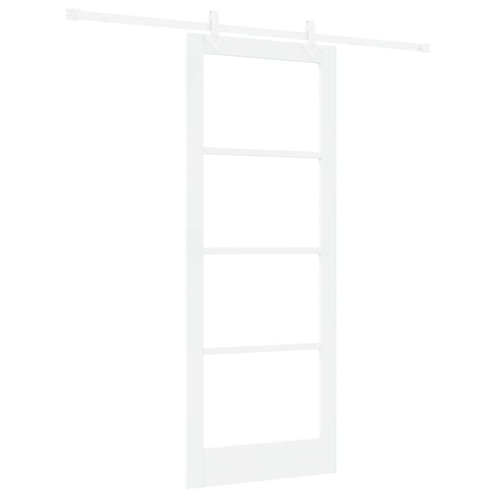 Schiebetür Weiß 83 x 211 cm Solid Pine Wood and Glass