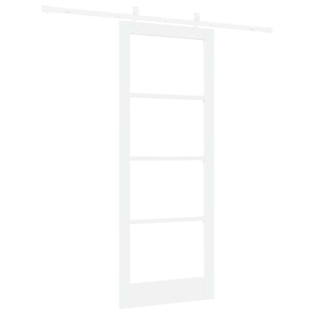 Schiebetür Weiß 83 x 211 cm Solid Pine Wood and Glass