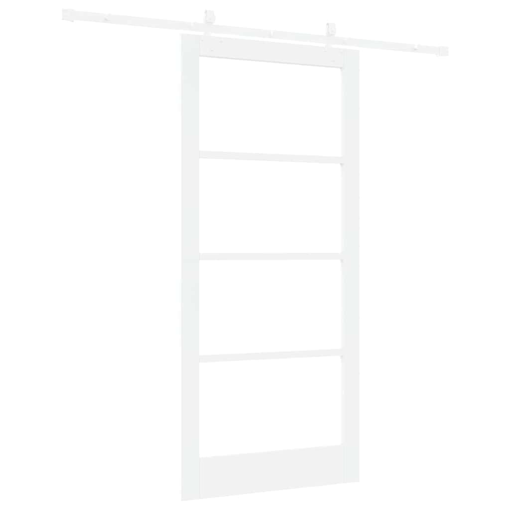 Schiebetür Weiß 93 x 202 cm Solid Pine Wood and Glass