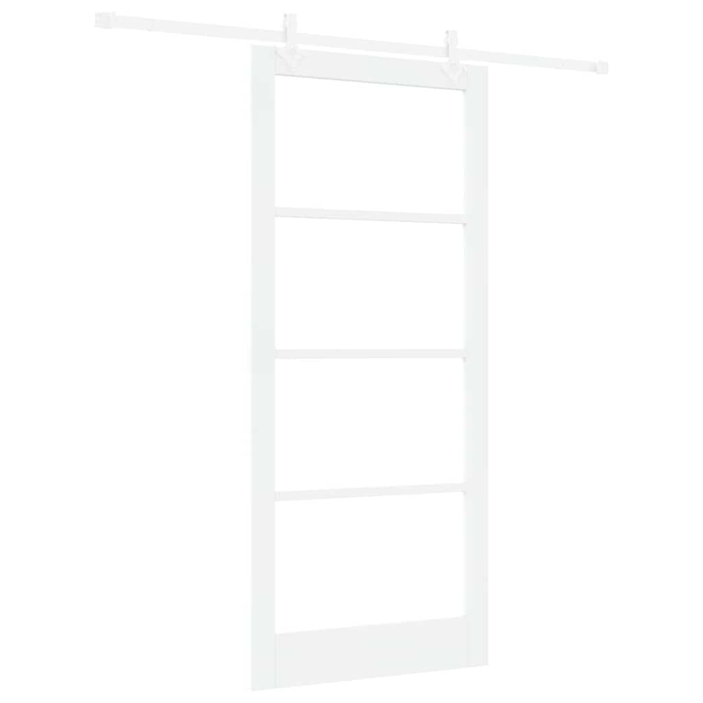 Schiebetür Weiß 93 x 211 cm Solid Pine Wood and Glass