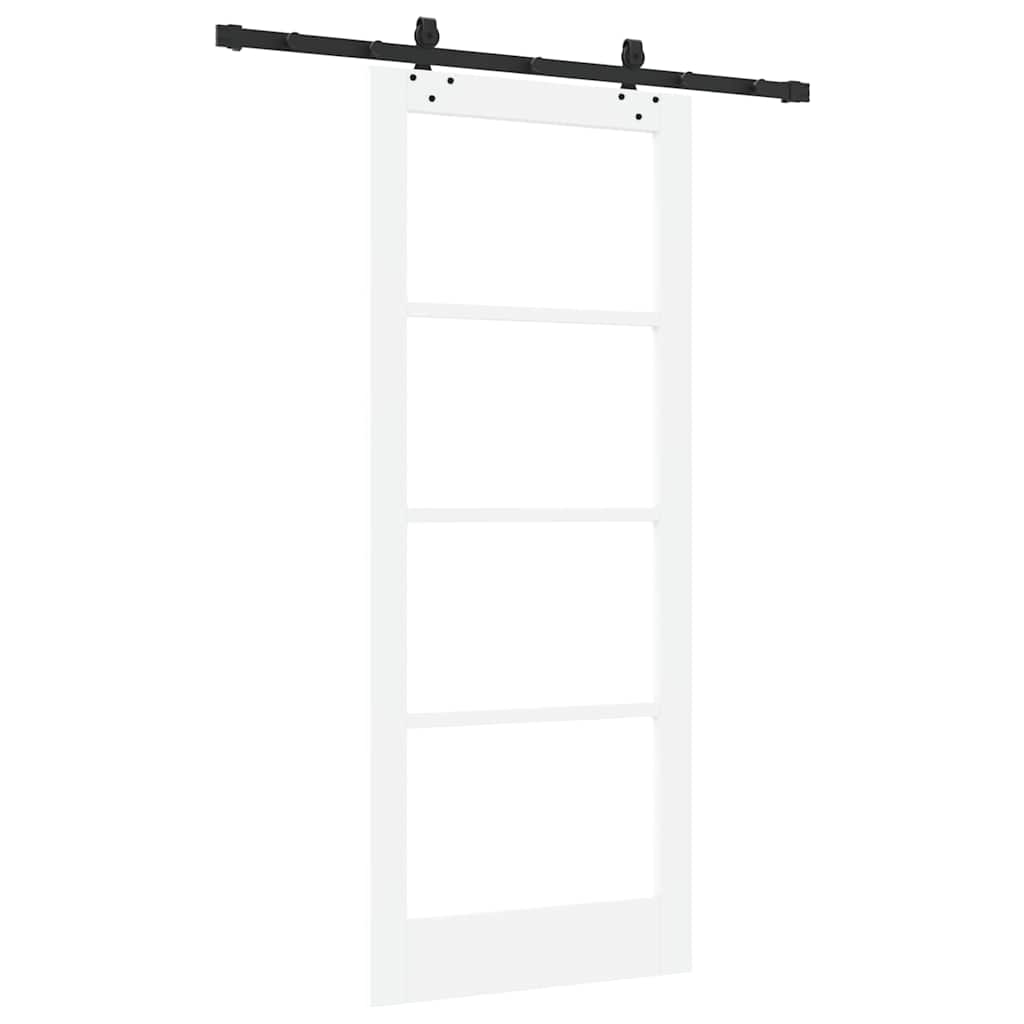 Schiebetür Weiß 83 x 202 cm Solid Pine Wood and Glass