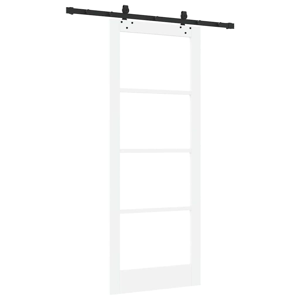 Schiebetür Weiß 83 x 211 cm Solid Pine Wood and Glass