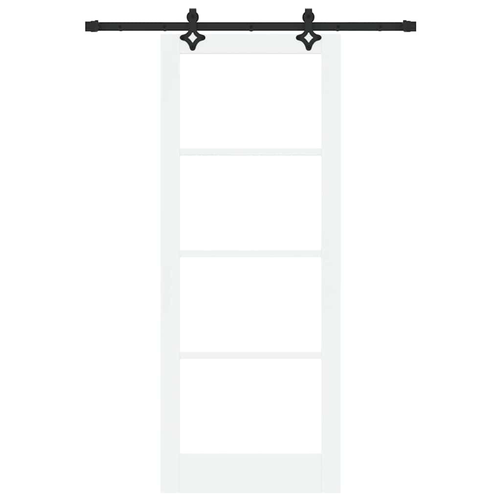 Schiebetür Weiß 83 x 211 cm Solid Pine Wood and Glass