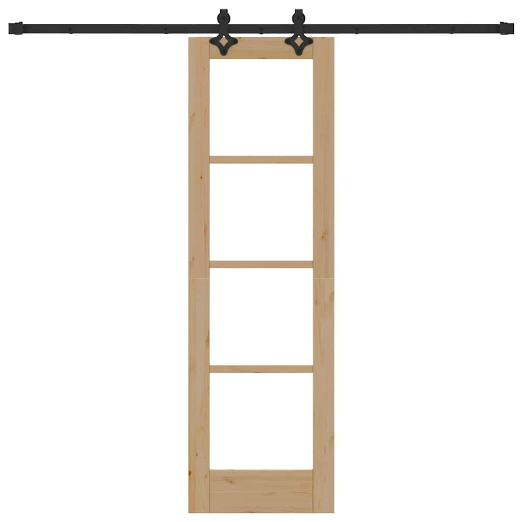 Schiebetür Natur 61 x 198,5 cm Solid Pine Wood and Glass