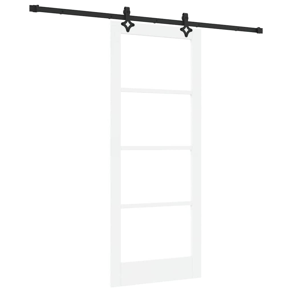 Schiebetür Weiß 83 x 202 cm Solid Pine Wood and Glass