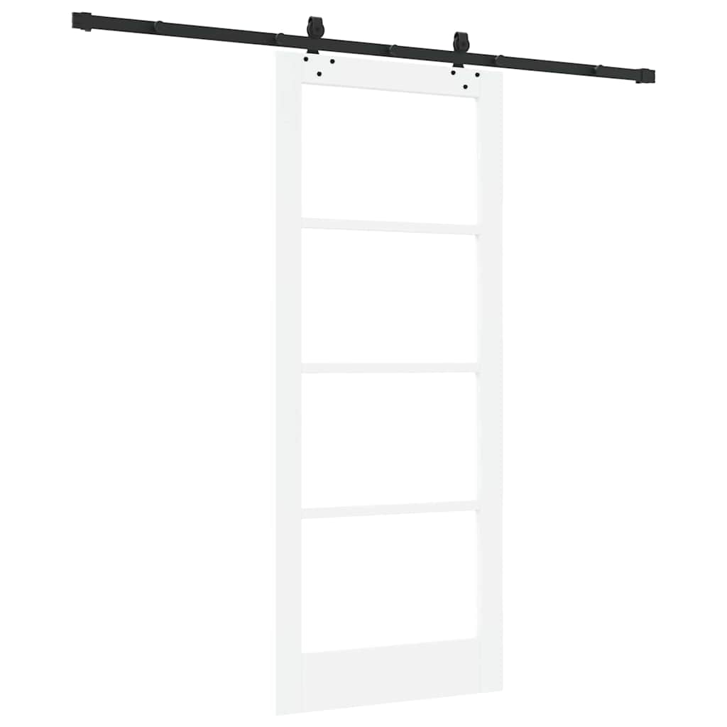 Schiebetür Weiß 83 x 202 cm Solid Pine Wood and Glass