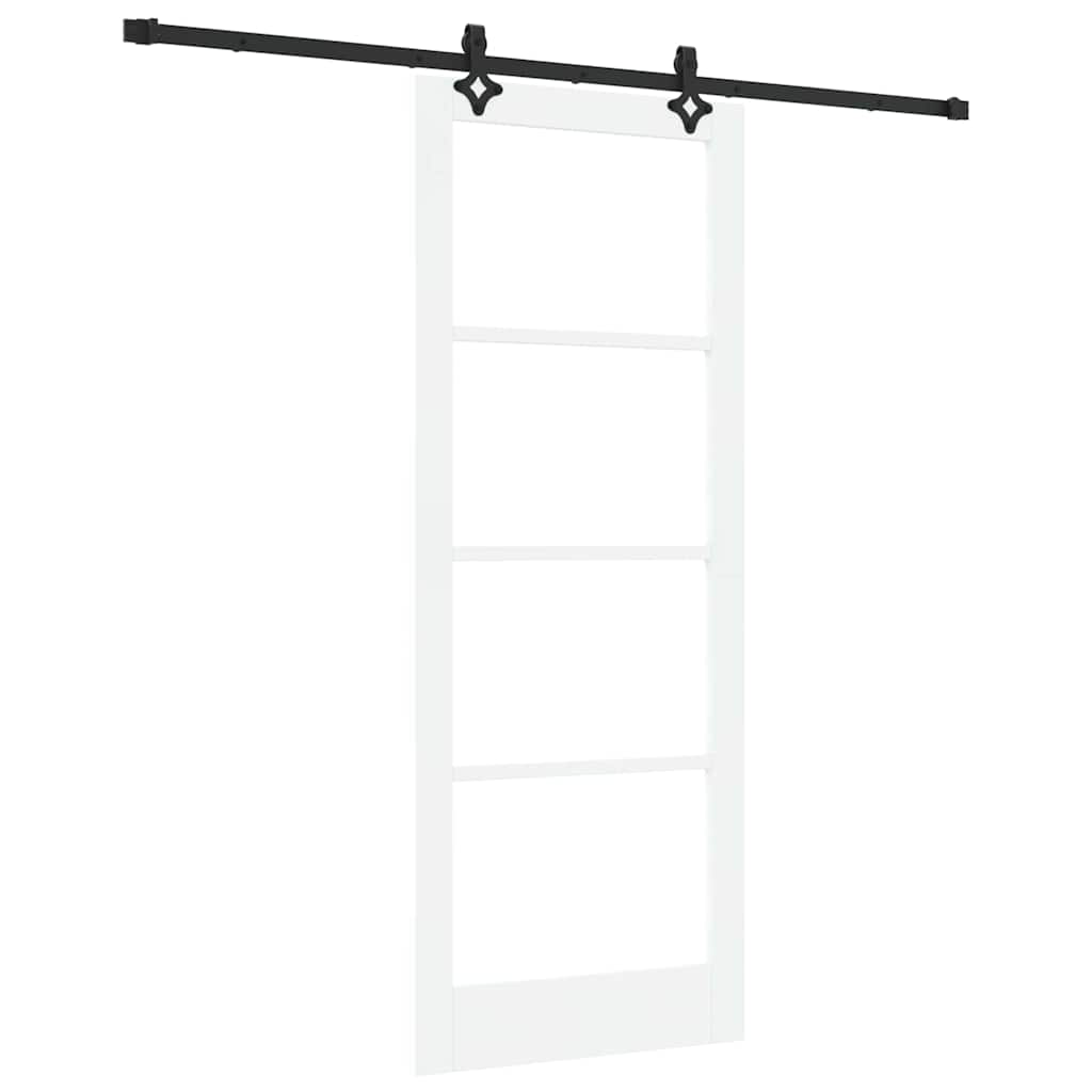 Schiebetür Weiß 83 x 211 cm Solid Pine Wood and Glass