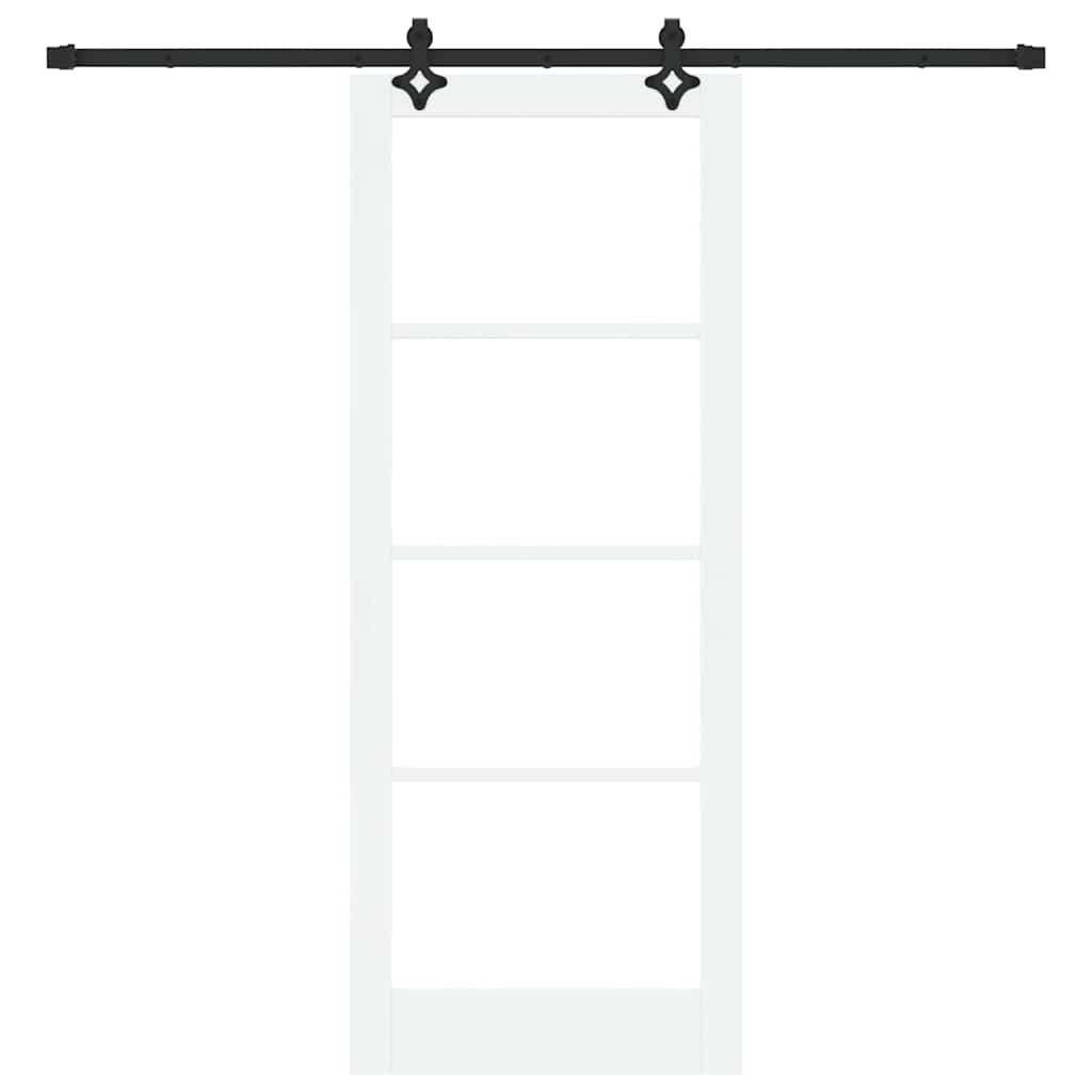 Schiebetür Weiß 83 x 211 cm Solid Pine Wood and Glass