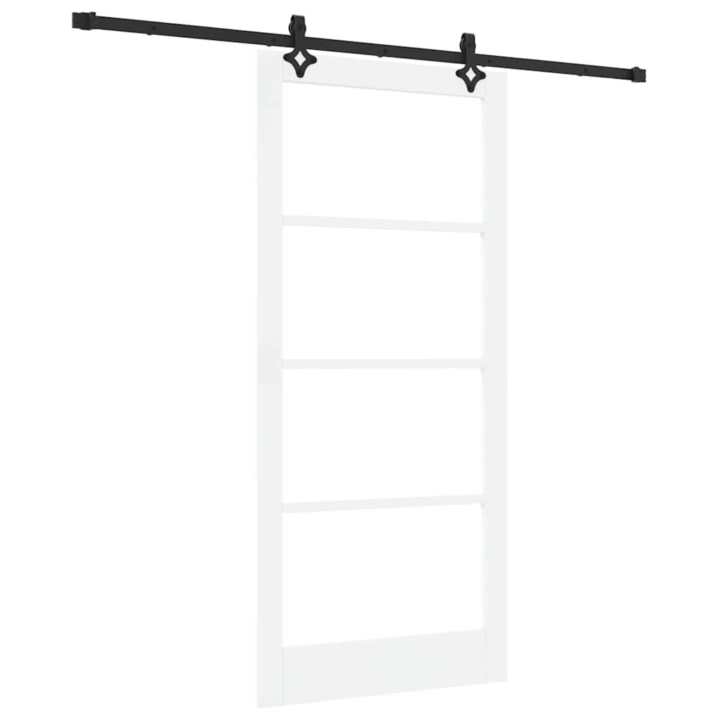 Schiebetür Weiß 93 x 202 cm Solid Pine Wood and Glass