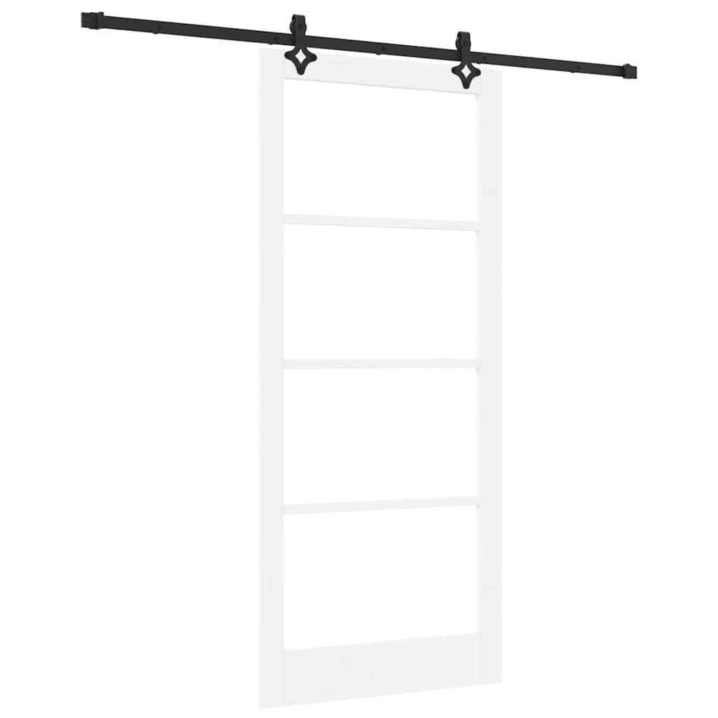 Schiebetür Weiß 93 x 211 cm Solid Pine Wood and Glass
