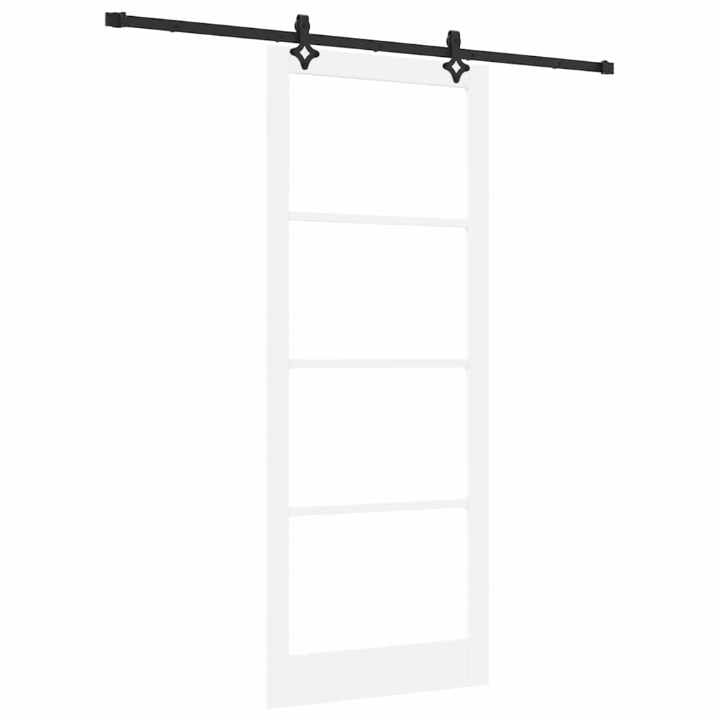 Schiebetür Weiß 93 x 232 cm Solid Pine Wood and Glass