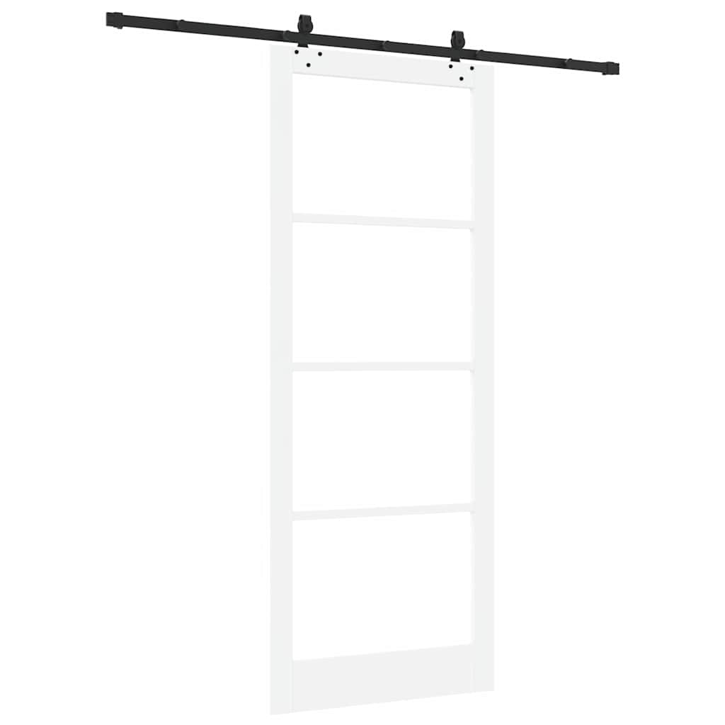 Schiebetür Weiß 93 x 232 cm Solid Pine Wood and Glass