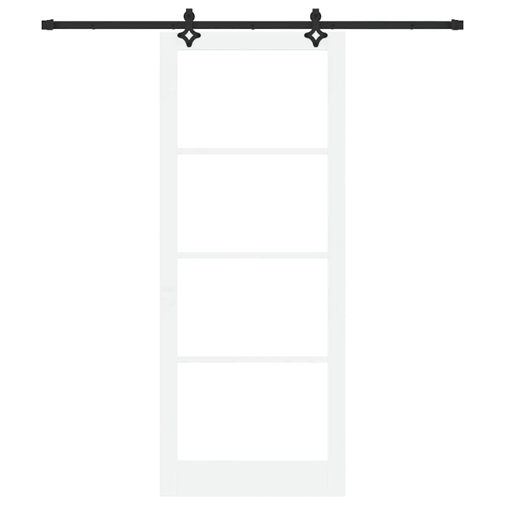 Schiebetür Weiß 93 x 232 cm Solid Pine Wood and Glass