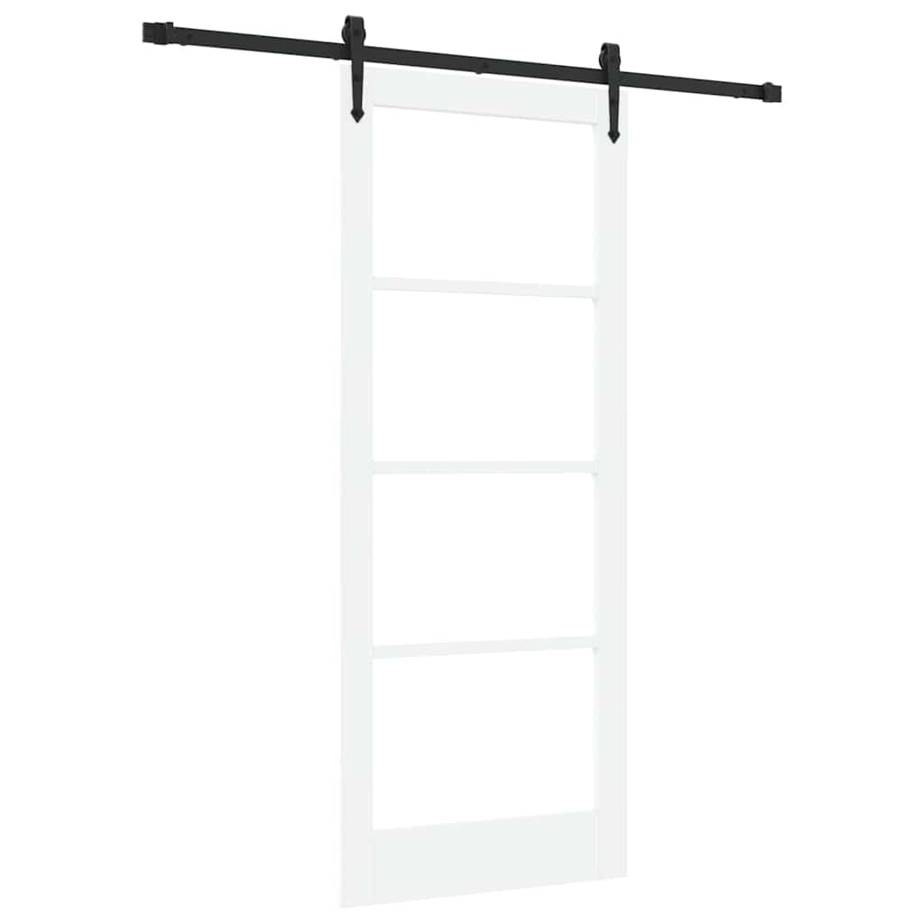 Schiebetür Weiß 83 x 202 cm Solid Pine Wood and Glass