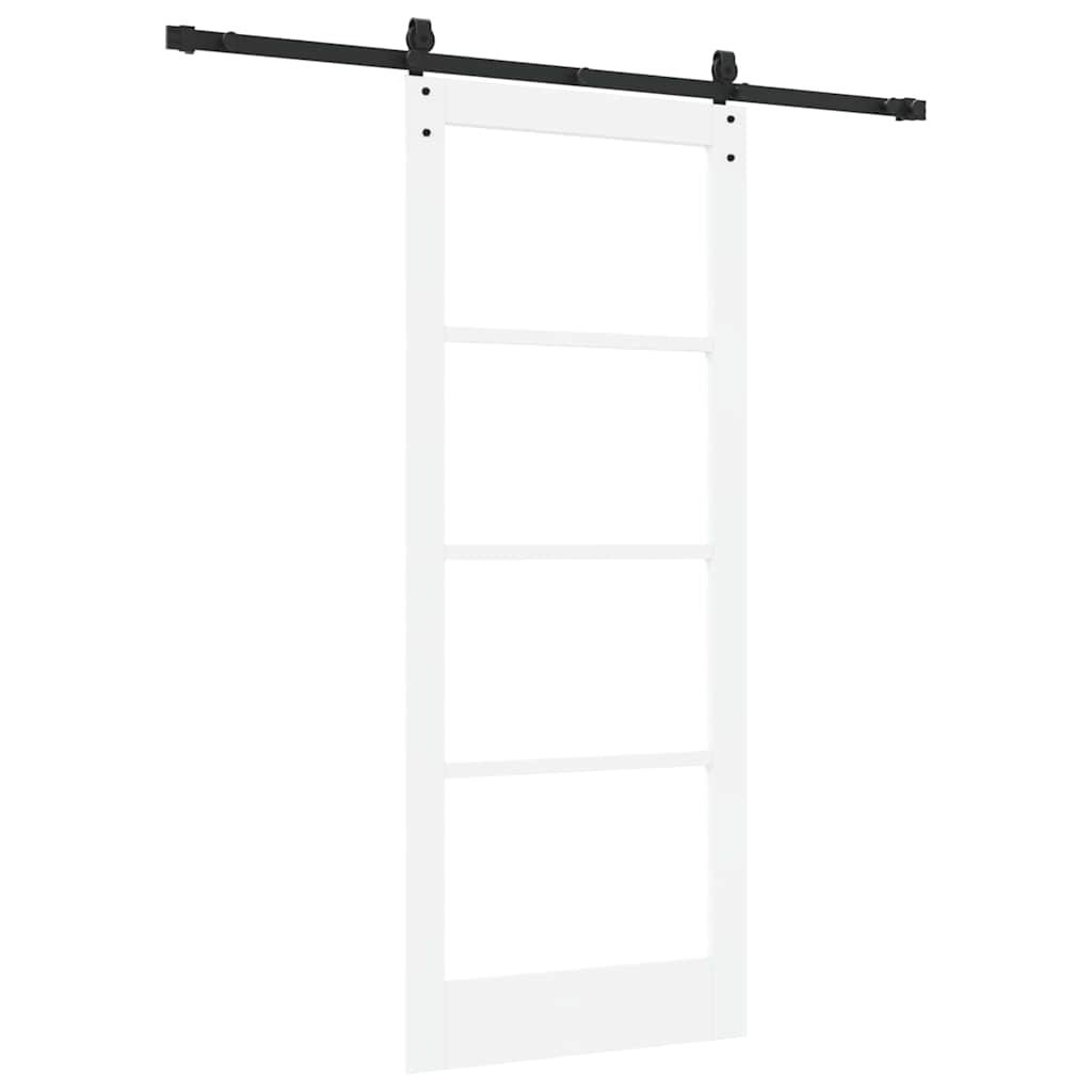 Schiebetür Weiß 83 x 202 cm Solid Pine Wood and Glass