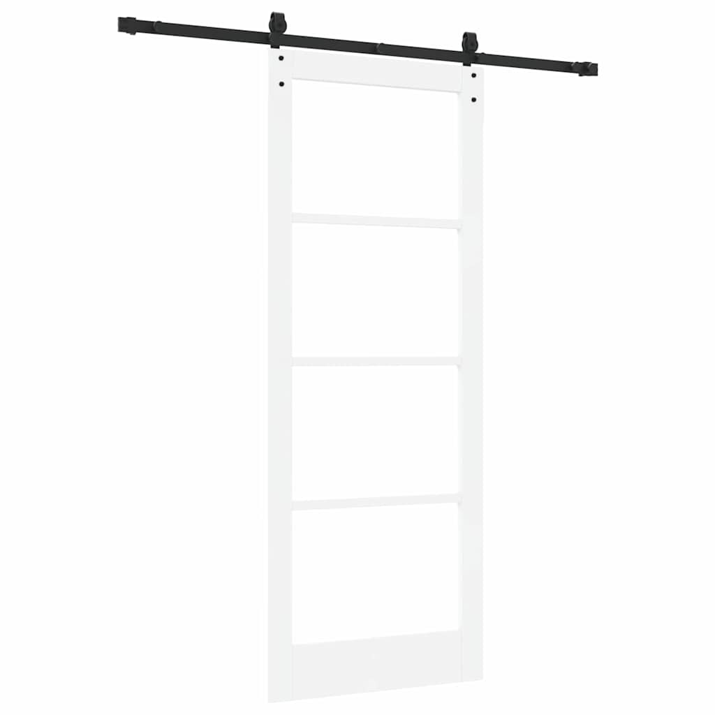 Schiebetür Weiß 83 x 211 cm Solid Pine Wood and Glass