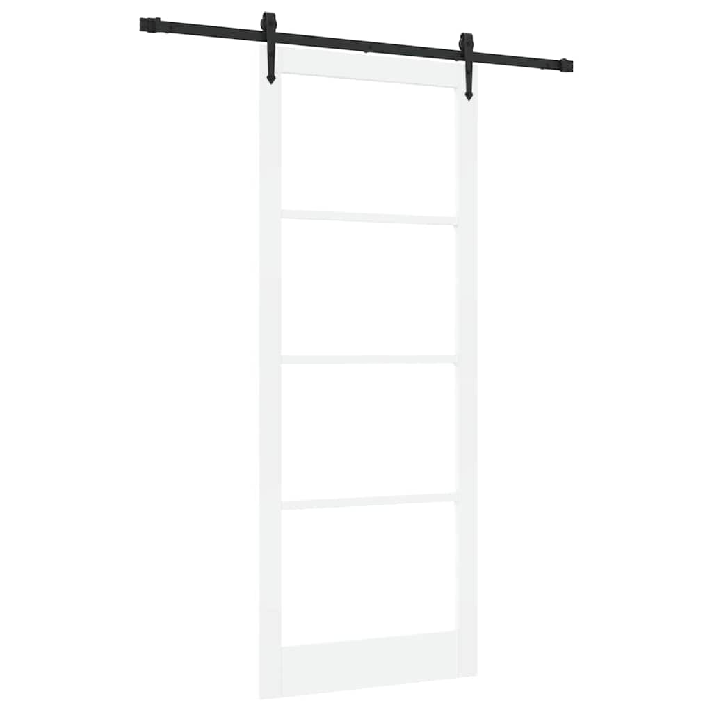 Schiebetür Weiß 93 x 232 cm Solid Pine Wood and Glass