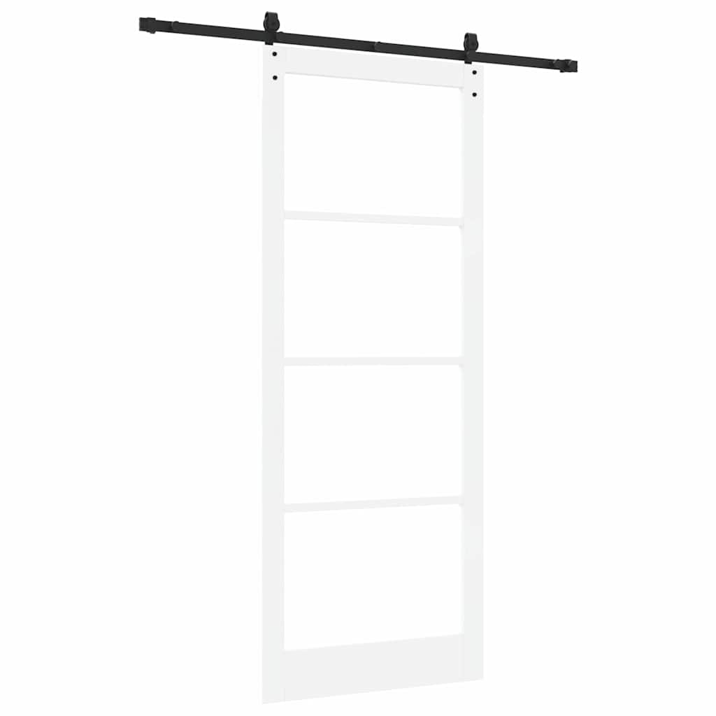 Schiebetür Weiß 93 x 232 cm Solid Pine Wood and Glass