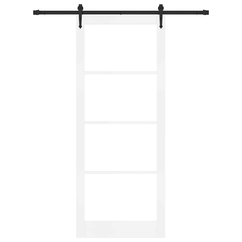 Schiebetür Weiß 93 x 232 cm Solid Pine Wood and Glass