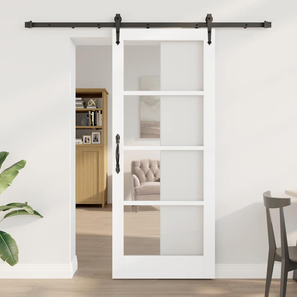 Schiebetür Weiß und Schwarz 83 x 202 cm