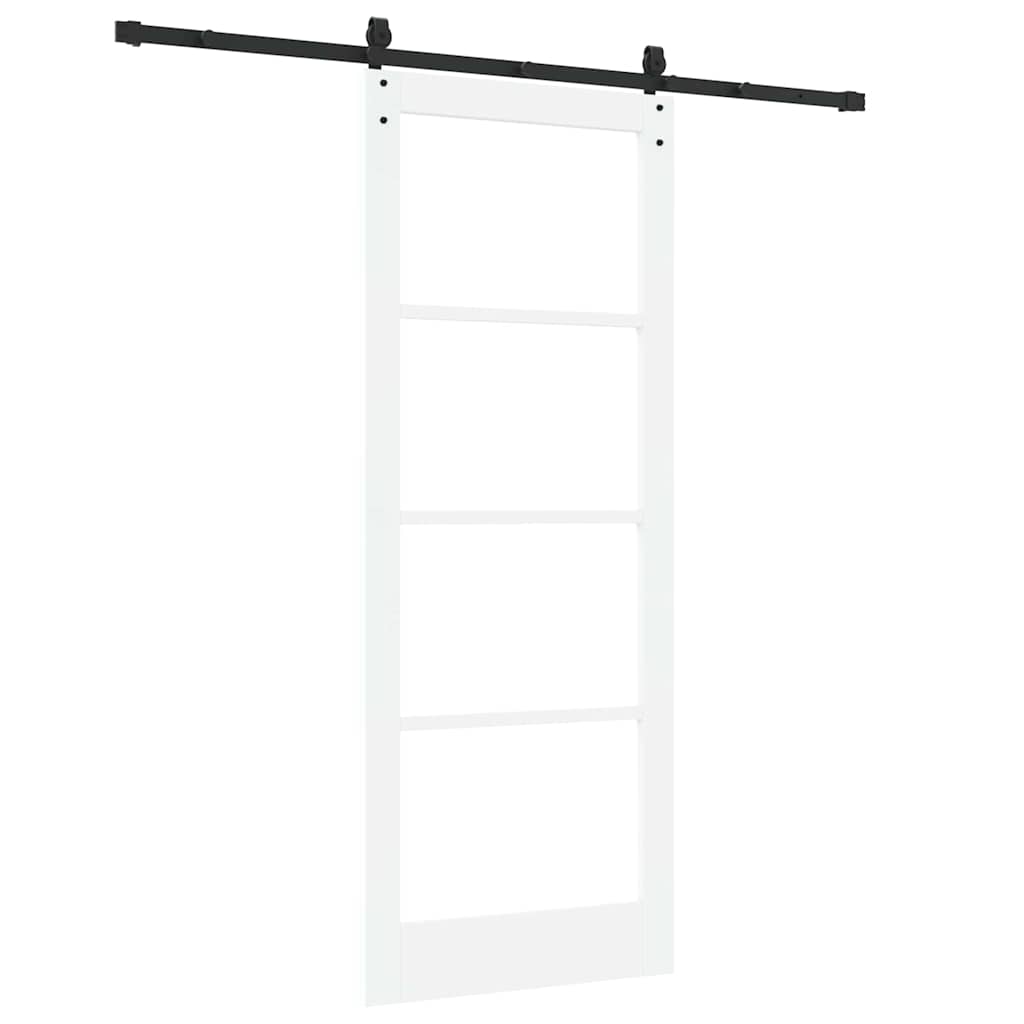 Schiebetür Weiß und Schwarz 83 x 211 cm