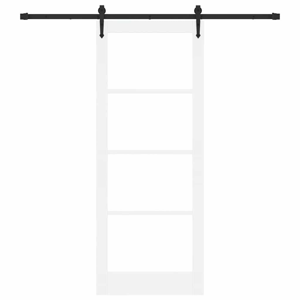Schiebetür Weiß und Schwarz 83 x 211 cm