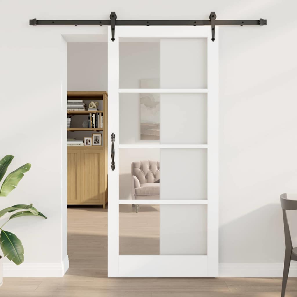 Schiebetür Weiß und Schwarz 93 x 211 cm