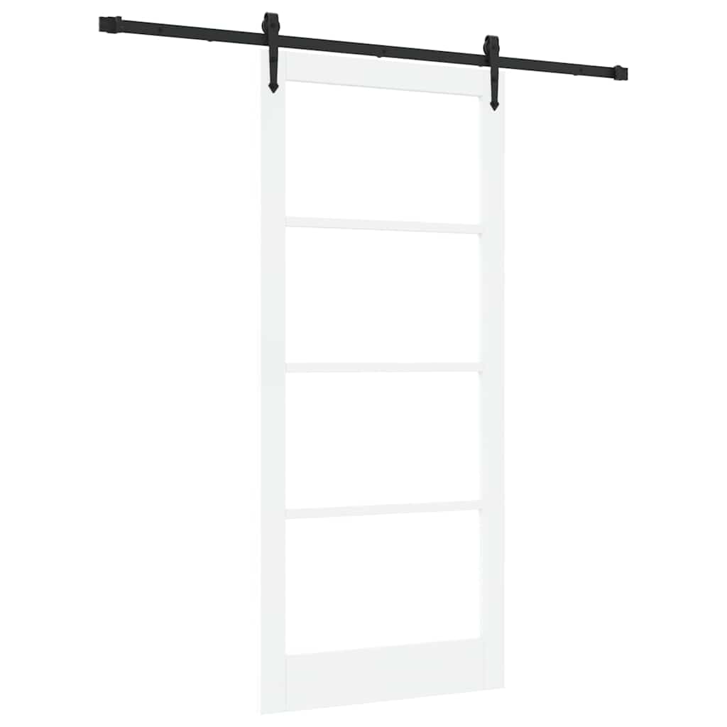 Schiebetür Weiß und Schwarz 93 x 211 cm