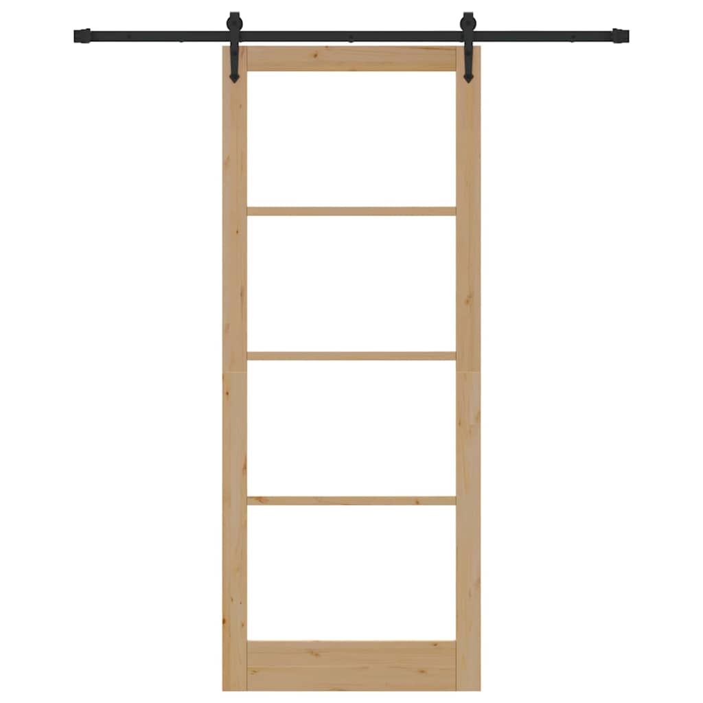 Schiebetür Natürlich und Schwarz 93 x 232 cm