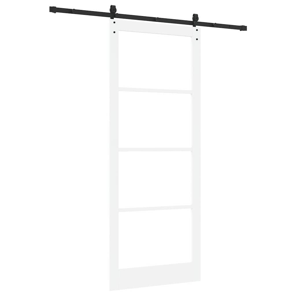 Schiebetür Weiß und Schwarz 93 x 232 cm
