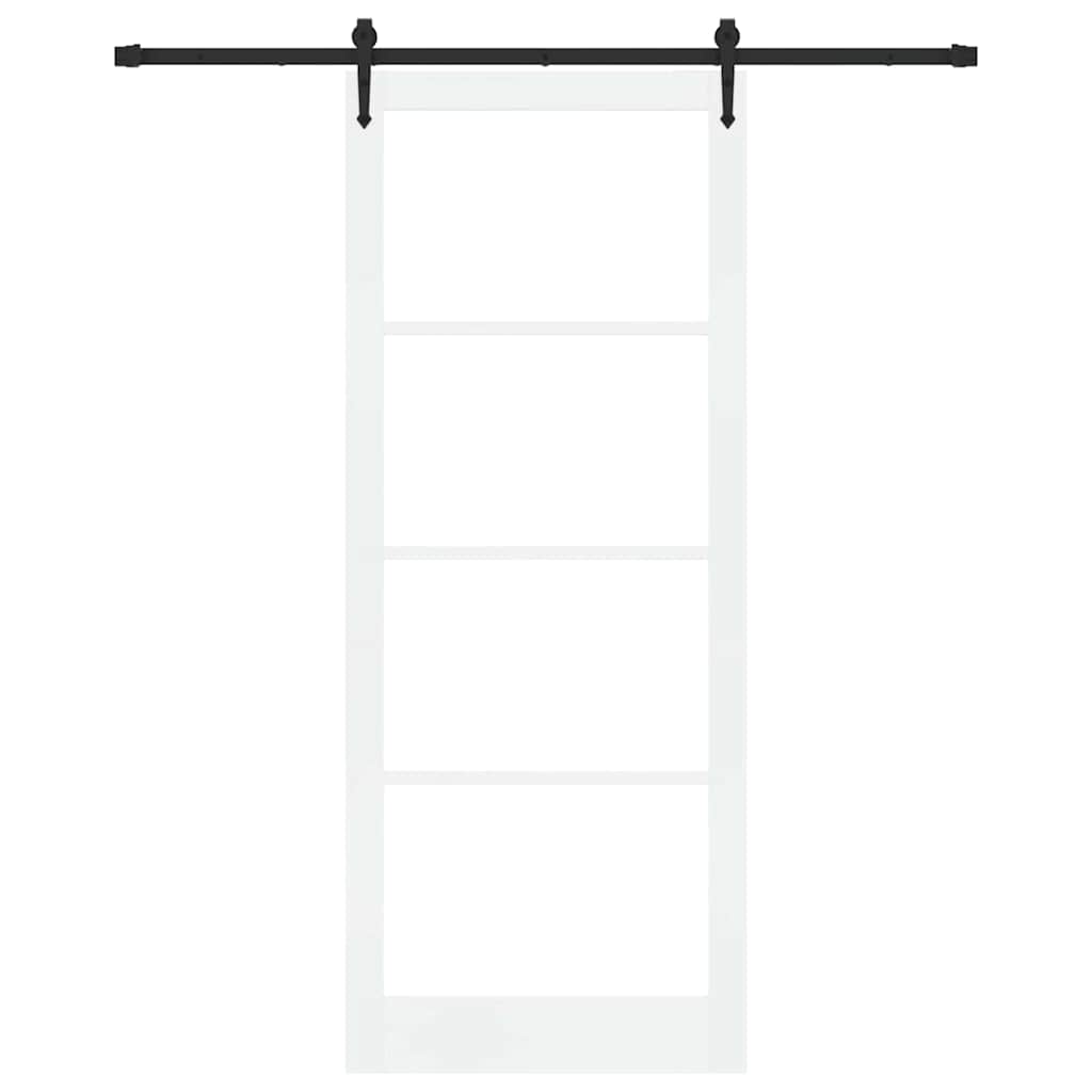Schiebetür Weiß und Schwarz 93 x 232 cm