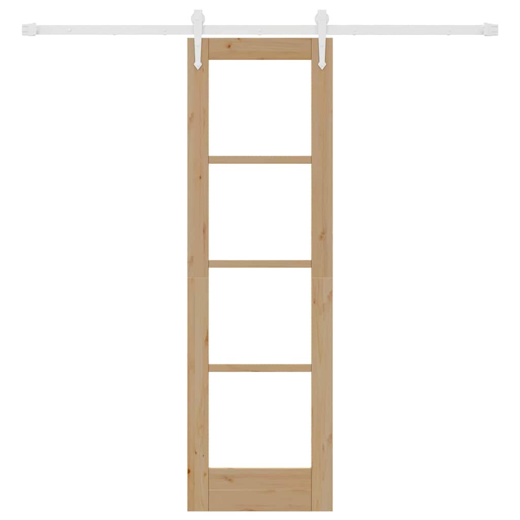 Schiebetür Natur 61 x 198,5 cm Solid Pine Wood and Glass