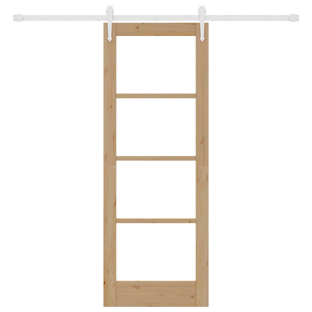 Schiebetür Braun 73,5 x 198,5 cm Holz und Metall