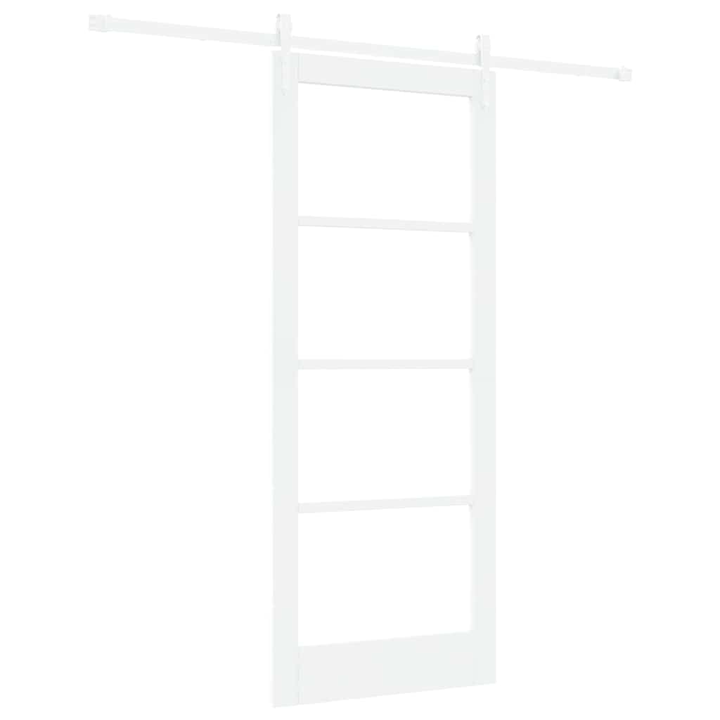 Schiebetür Weiß 83 x 202 cm Solid Pine Wood and Glass