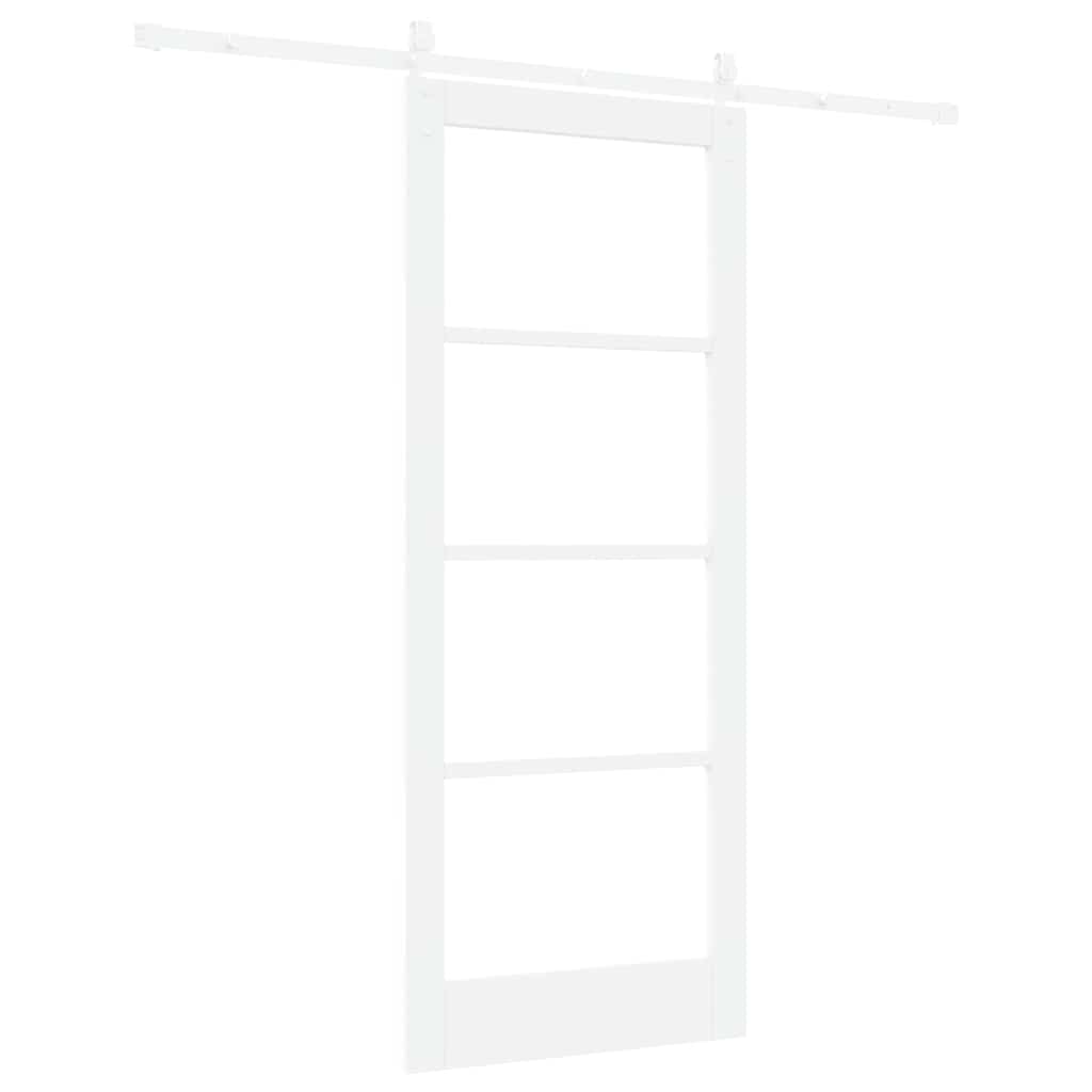 Schiebetür Weiß 83 x 202 cm Solid Pine Wood and Glass