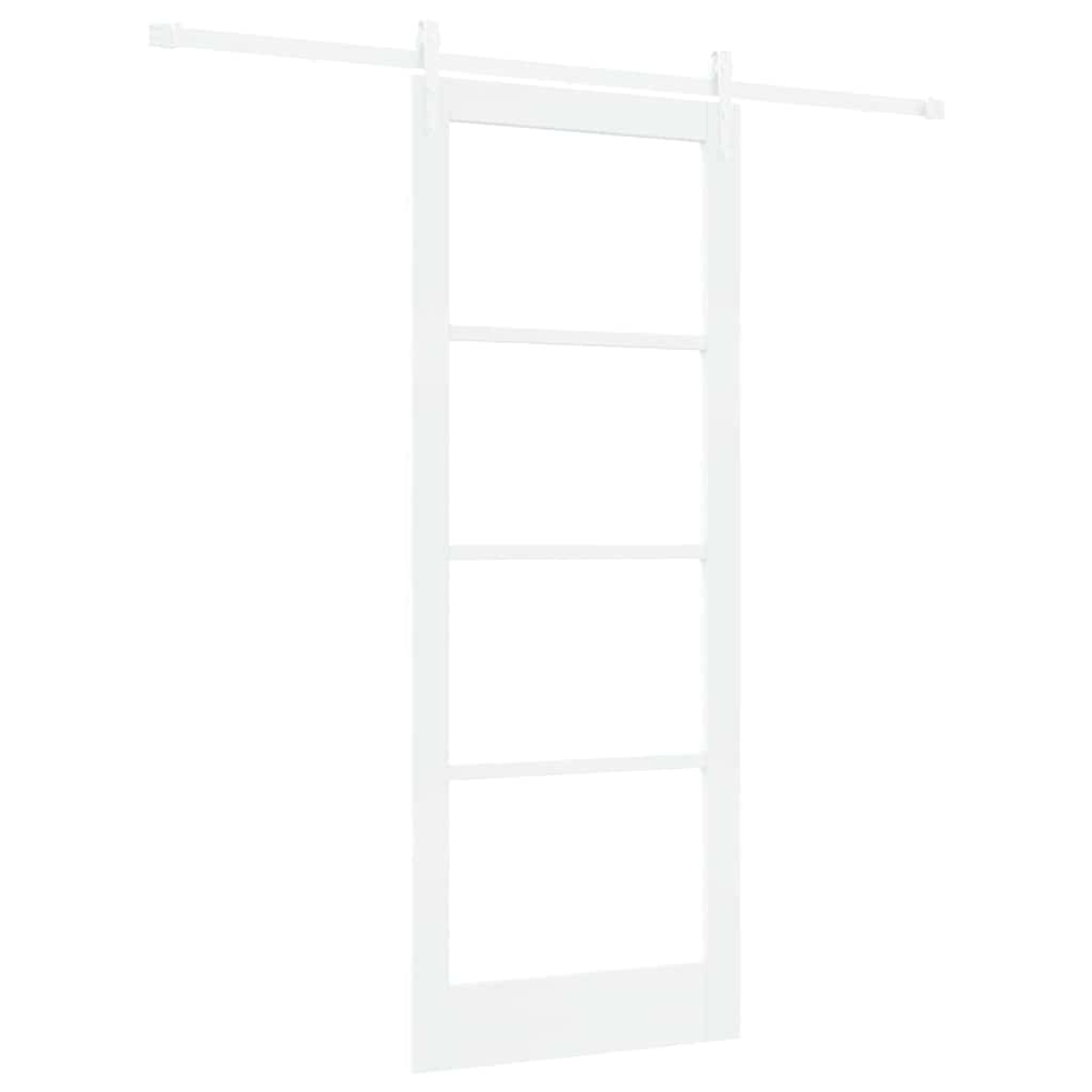 Schiebetür Weiß 83 x 211 cm Solid Pine Wood and Glass
