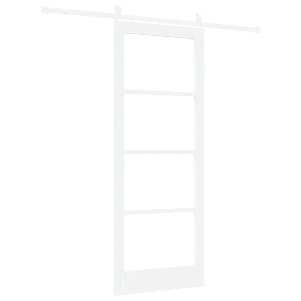 Schiebetür Weiß 83 x 211 cm Solid Pine Wood and Glass
