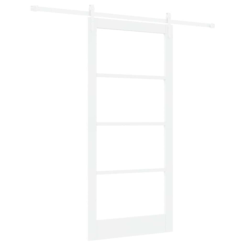 Schiebetür Weiß 93 x 202 cm Solid Pine Wood and Glass