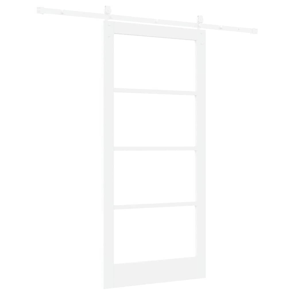 Schiebetür Weiß 93 x 202 cm Solid Pine Wood and Glass