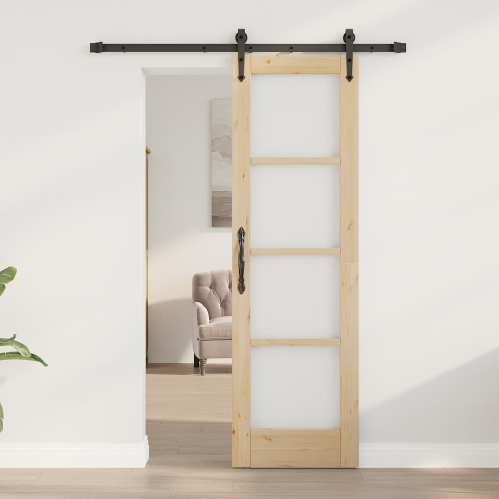 Schiebetür ORKDAL Natur 61 x 198,5 cm Solid Pine Wood and Glass