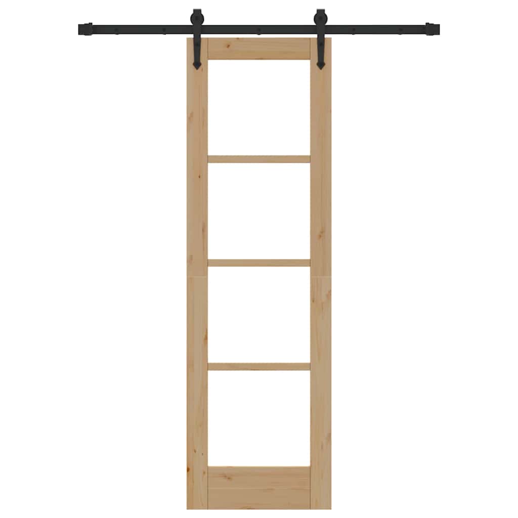 Schiebetür ORKDAL Natur 61 x 198,5 cm Solid Pine Wood and Glass