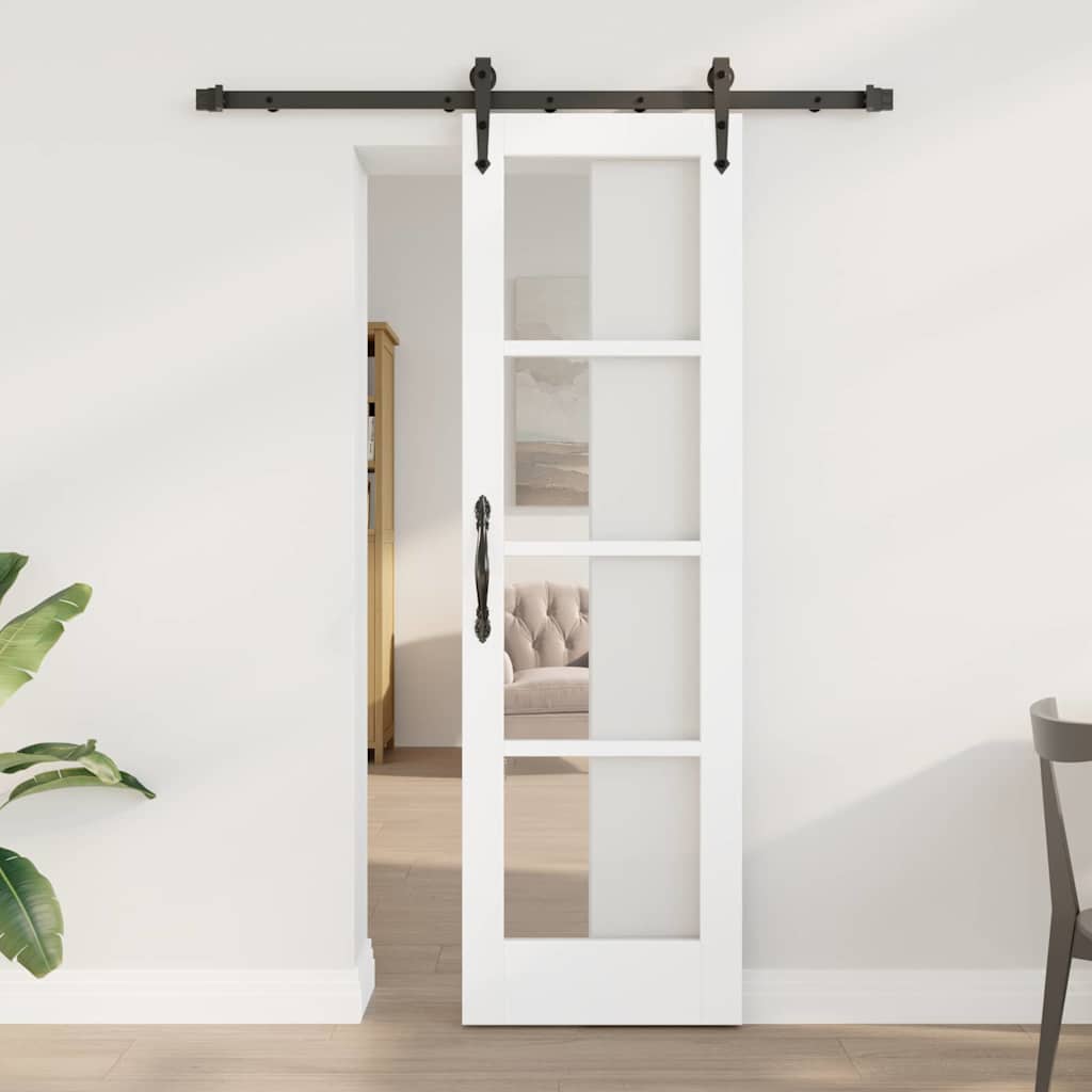 Schiebetür ORKDAL Weiß 61 x 198,5 cm Solid Pine Wood and Glass