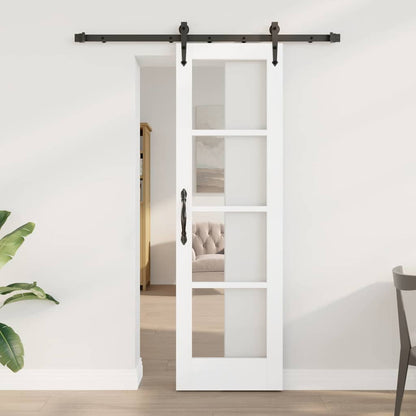 Schiebetür ORKDAL Weiß 61 x 198,5 cm Solid Pine Wood and Glass