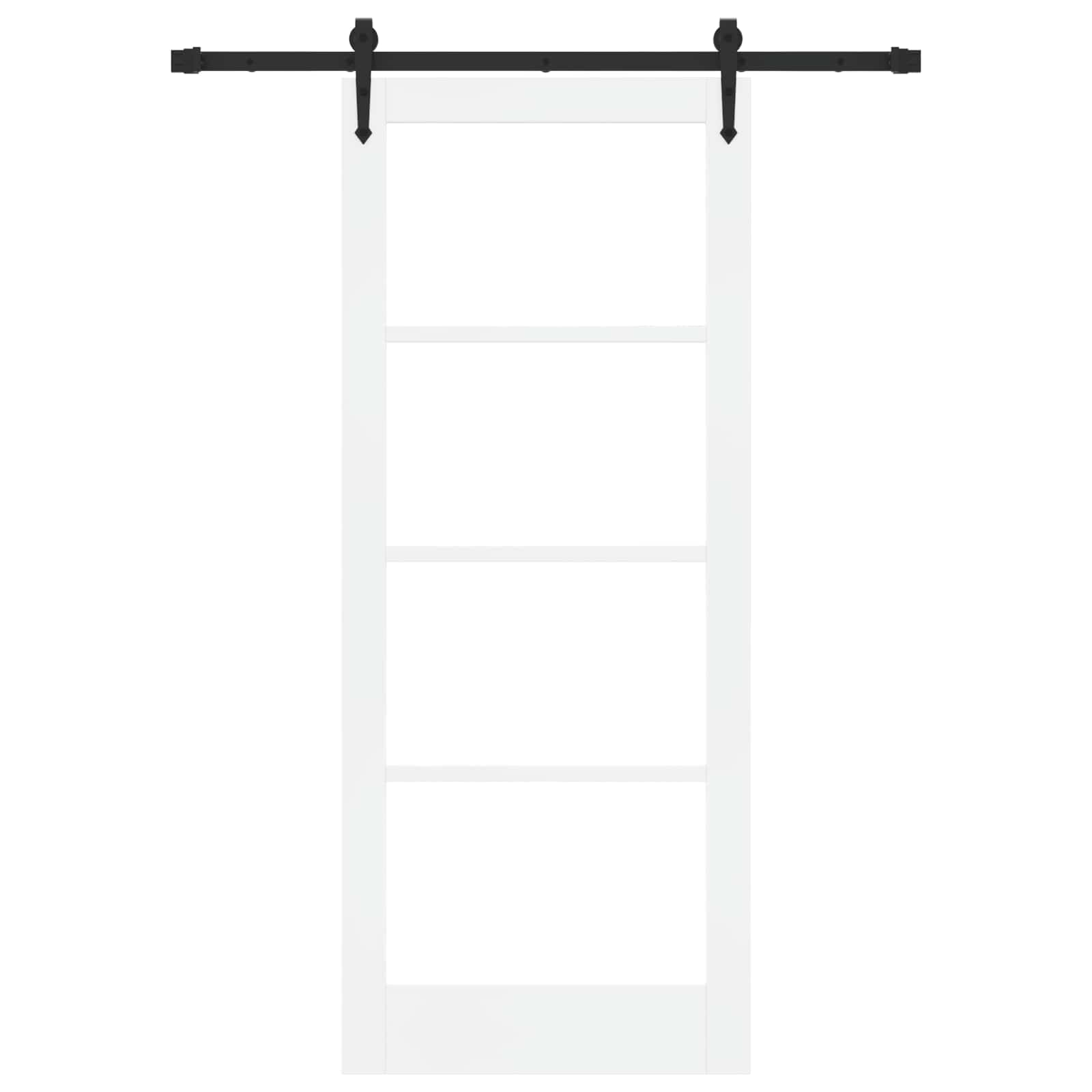 Schiebetür ORKDAL Weiß 83 x 202 cm Solid Pine Wood and Glass