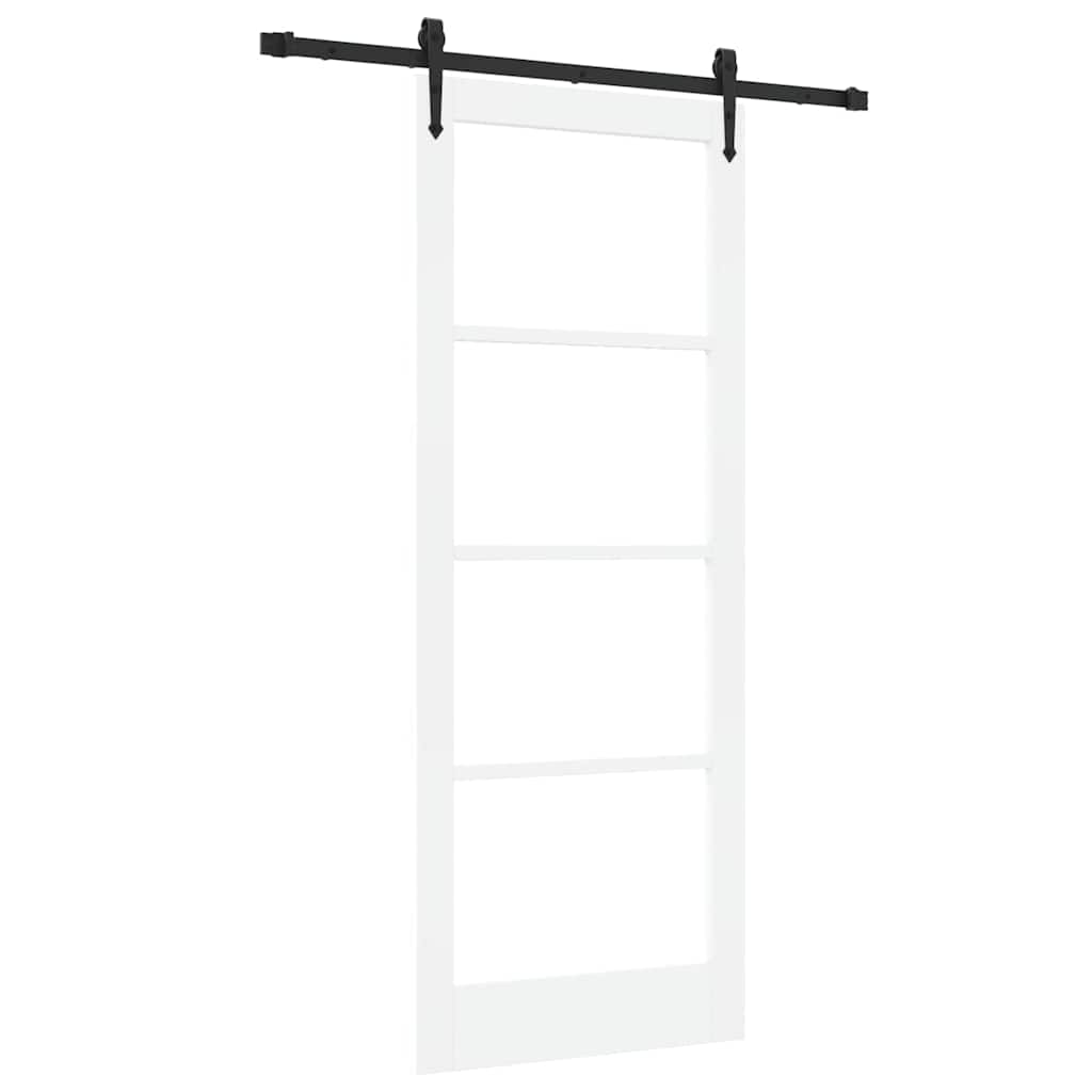 Schiebetür ORKDAL Weiß 83 x 211 cm Solid Pine Wood and Glass