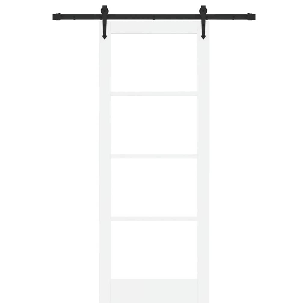 Schiebetür ORKDAL Weiß 83 x 211 cm Solid Pine Wood and Glass