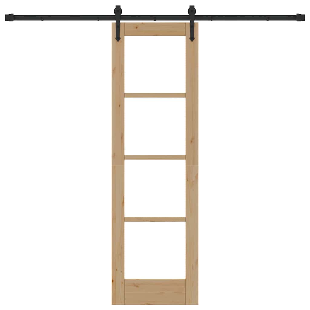 Schiebetür ORKDAL Natur 61 x 198,5 cm Solid Pine Wood and Glass