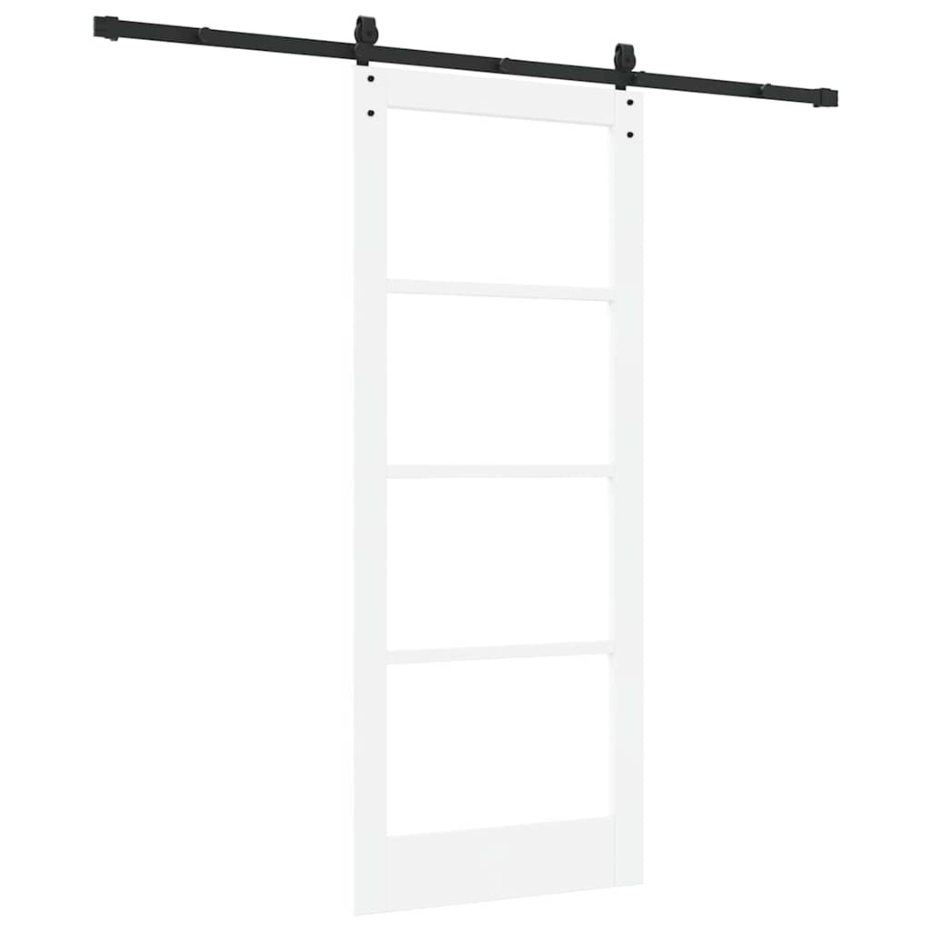 Schiebetür ORKDAL Weiß 83 x 202 cm Solid Pine Wood and Glass